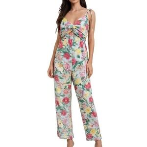 Old Navy Linen Blend Floral Jumpsuit Size M